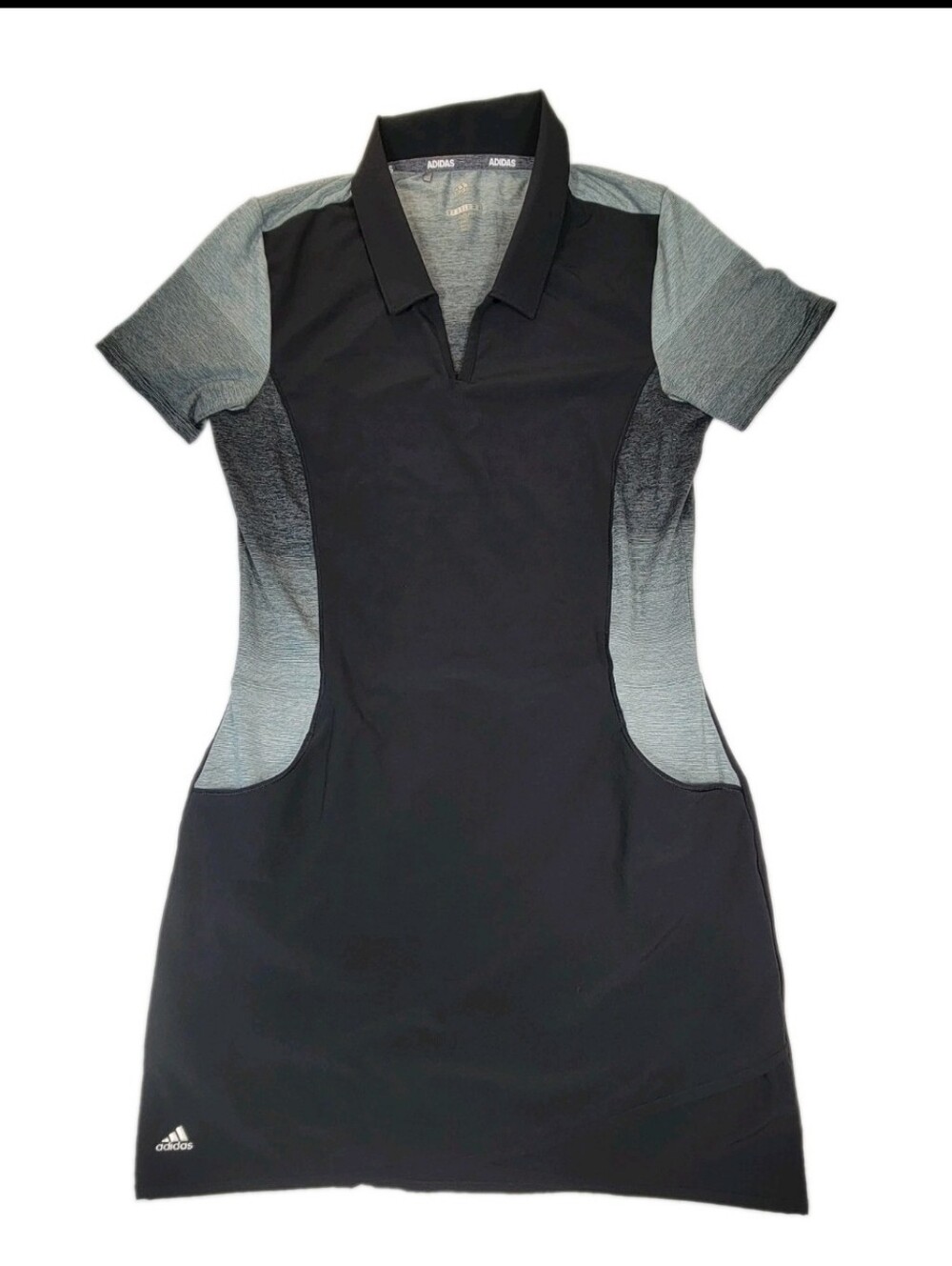 Adidas Womens Rangewear Golf Dress Size Medium Black Gray Color Sporty Collar EC - Picture 2 of 11